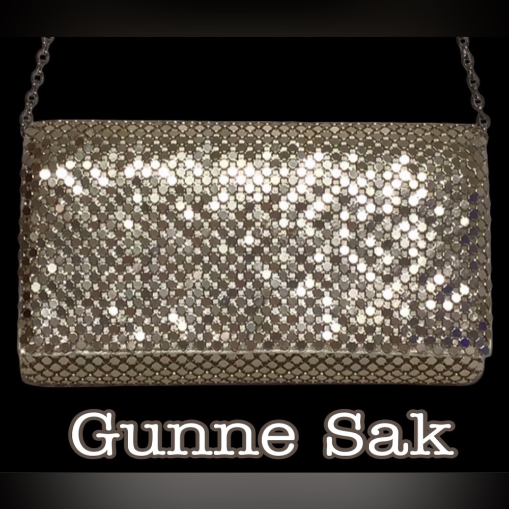 GUNNE SAX by Jessica McClintock Gold Metal Mesh Clutch Shoulder Bag